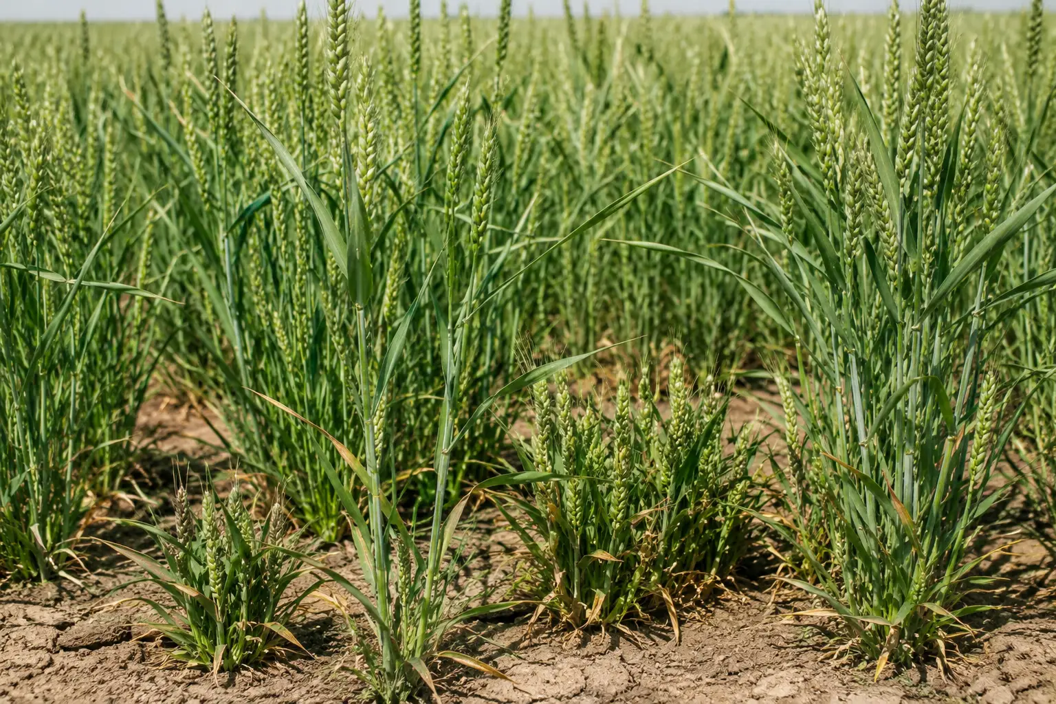 سیاهک گندم و علائم سیاهک پنهان پاکوتاه در مزرعه